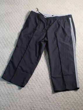 SB Active Size L Black Polyester Cropped Activewear Pants